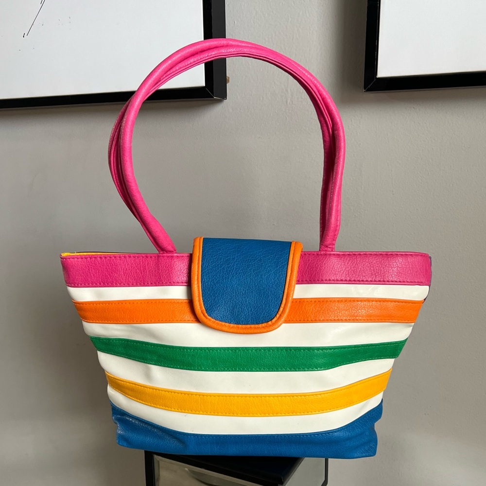Vintage colorful stripe handbag